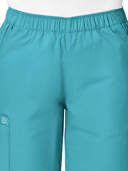 Women's Five-Pocket Pull-On Cargo Pant - 501 - Teal