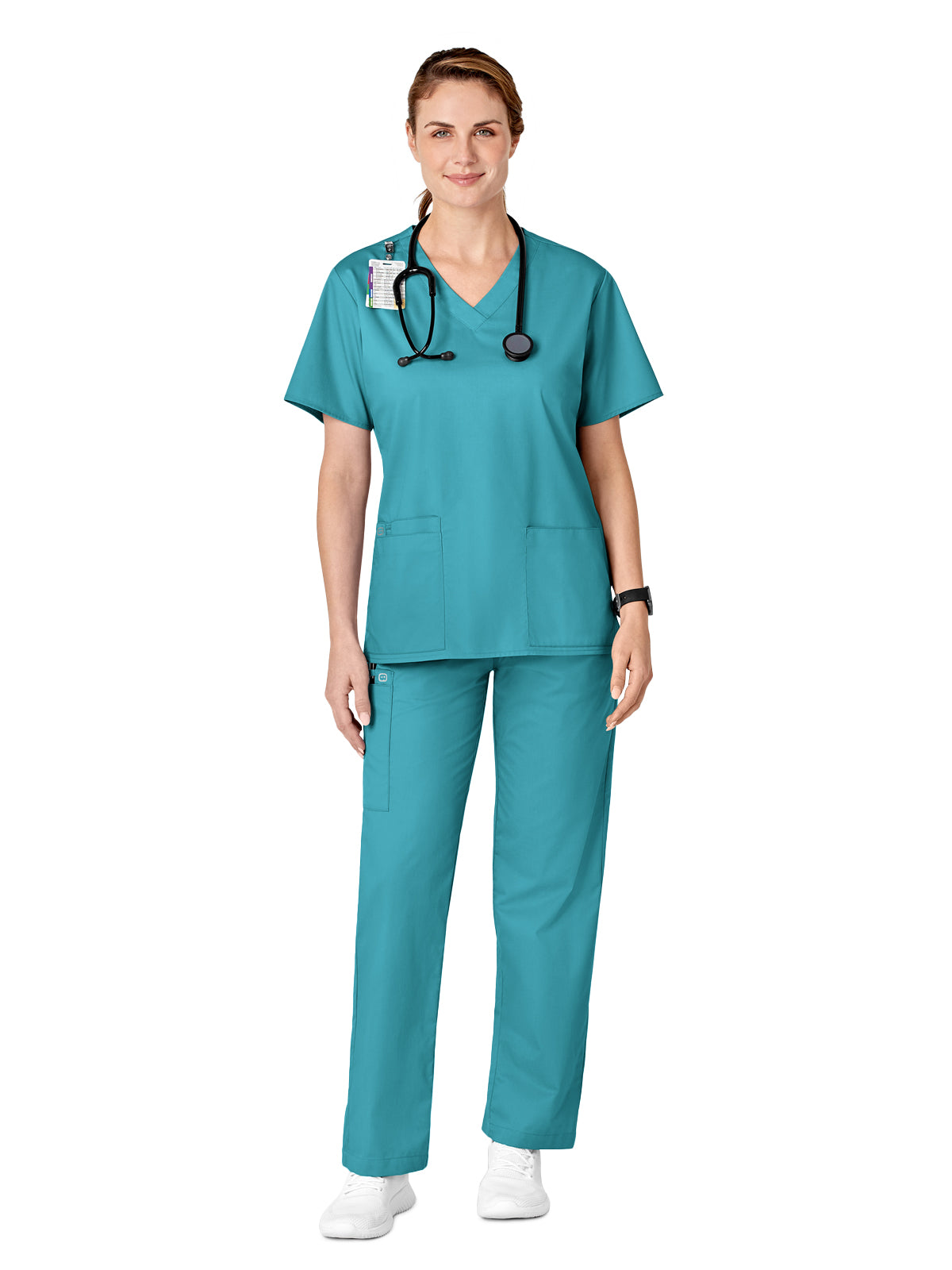 Women's Five-Pocket Pull-On Cargo Pant - 501 - Teal