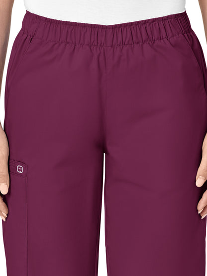 Women's Five-Pocket Pull-On Cargo Pant - 501 - Wine