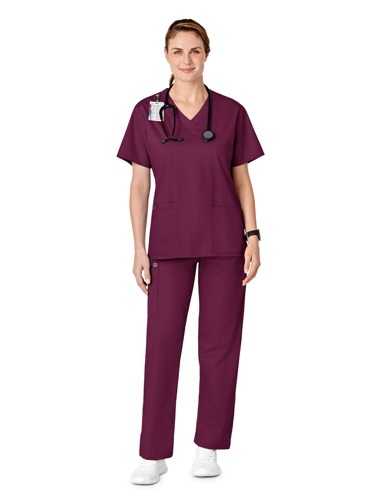 Women's Five-Pocket Pull-On Cargo Pant - 501 - Wine