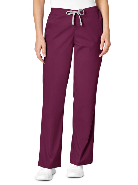 Women's Four-Pocket Flare Leg Pant - 502 - Wine