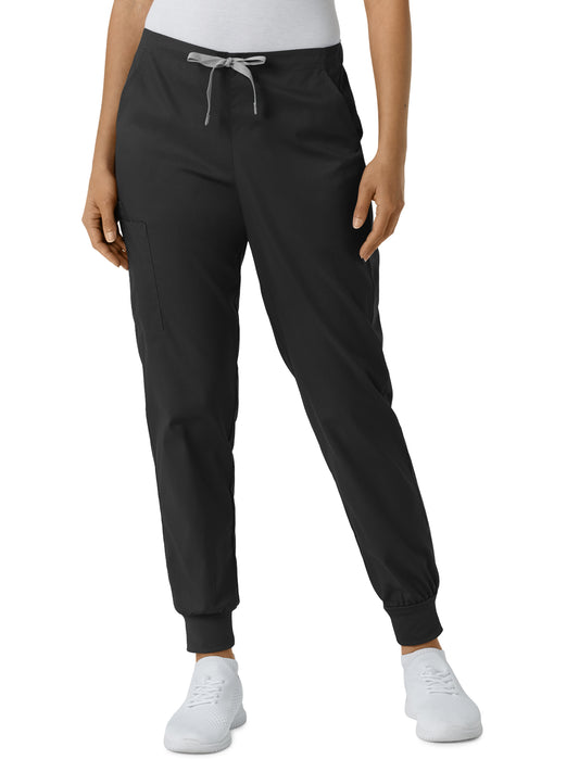 Women's Six-Pocket Cargo Jogger Scrub Pant - 506 - Black