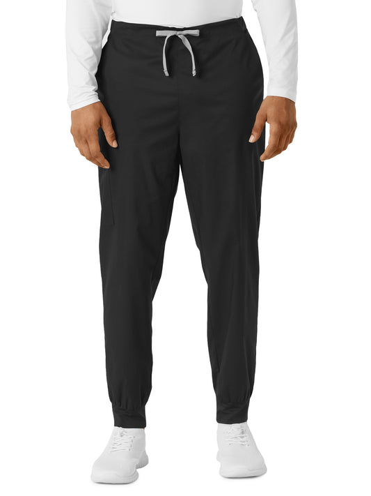 Men's Six-Pocket Cargo Jogger Scrub Pant - 507 - Black