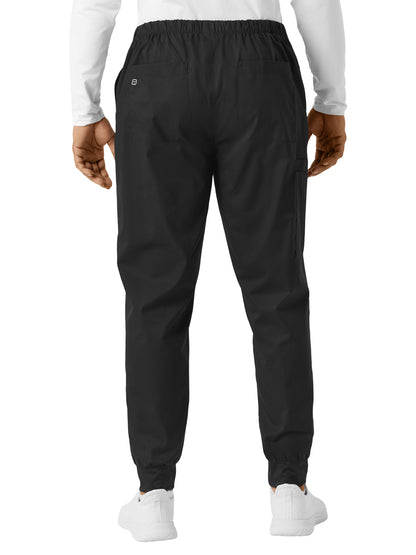 Men's Six-Pocket Cargo Jogger Scrub Pant - 507 - Black