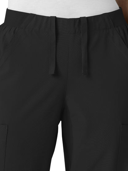 Women's Six-Pocket Cargo Utility Scrub Pant - 5145 - Black