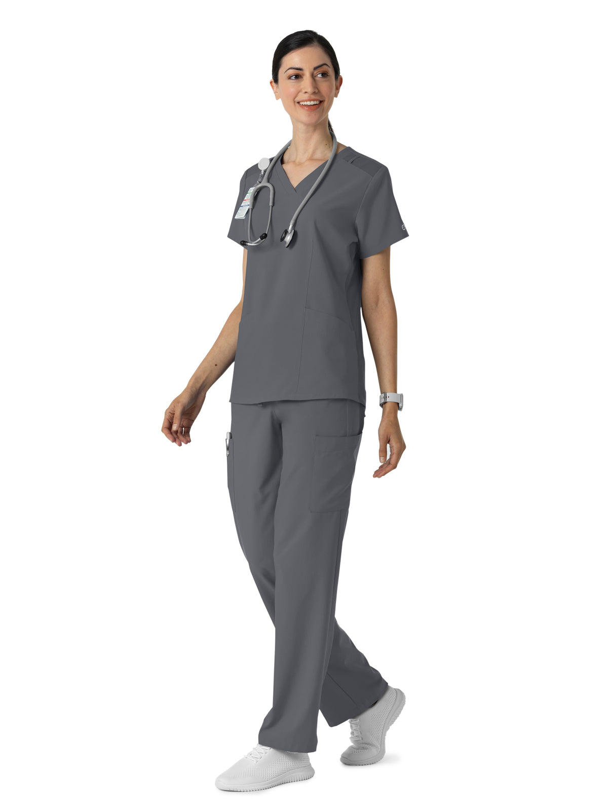 Women's Six-Pocket Cargo Utility Scrub Pant - 5145 - Pewter