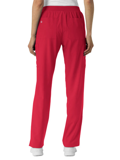 Women's Six-Pocket Cargo Utility Scrub Pant - 5145 - Red