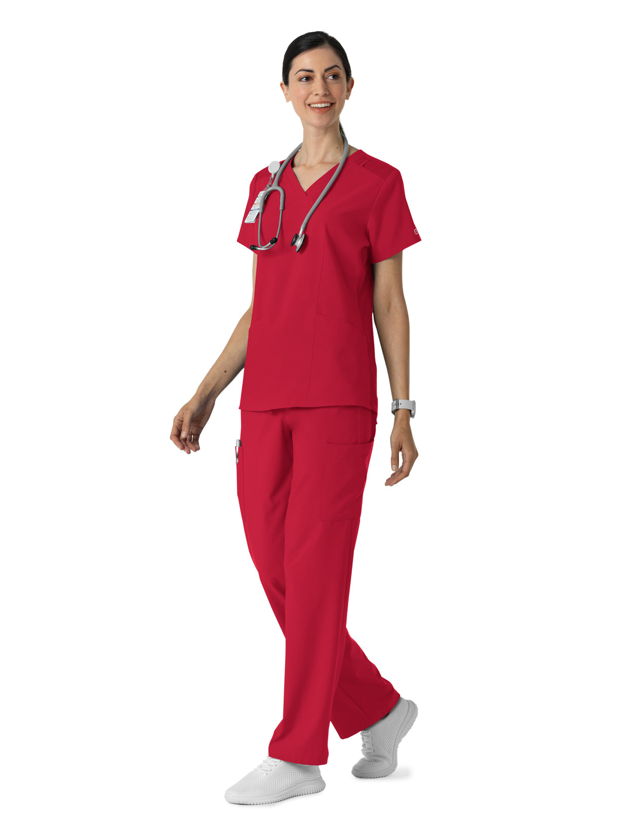 Women's Six-Pocket Cargo Utility Scrub Pant - 5145 - Red