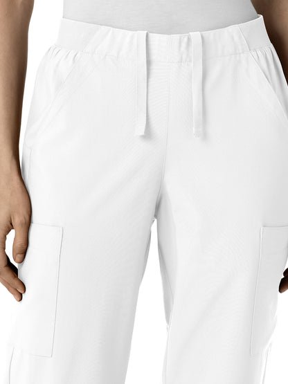 Women's Six-Pocket Cargo Utility Scrub Pant - 5145 - White