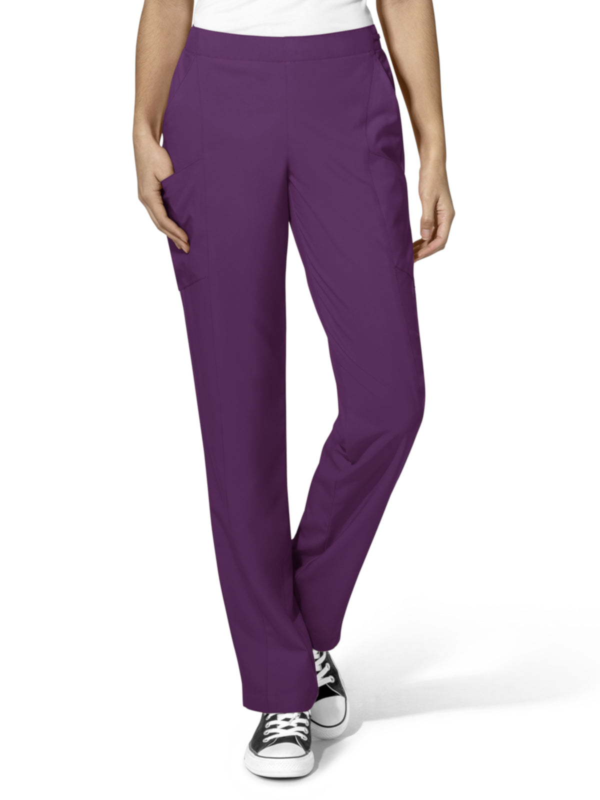 Women's Eight-Pocket Flat-Front Cargo Pant - 5155 - Eggplant