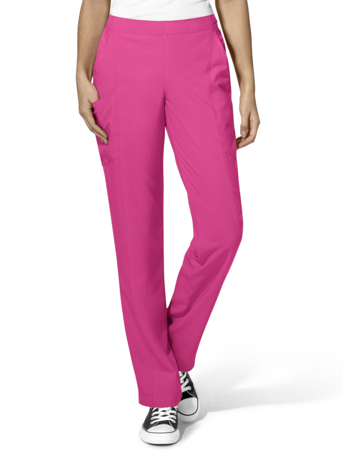 Women's Eight-Pocket Flat-Front Cargo Pant - 5155 - Hot Pink