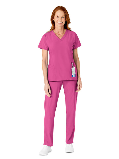 Women's Eight-Pocket Flat-Front Cargo Pant - 5155 - Hot Pink