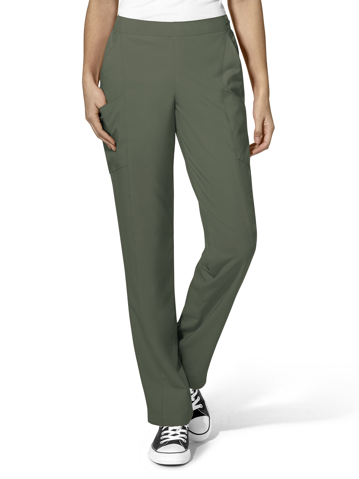 Women's Eight-Pocket Flat-Front Cargo Pant - 5155 - Olive