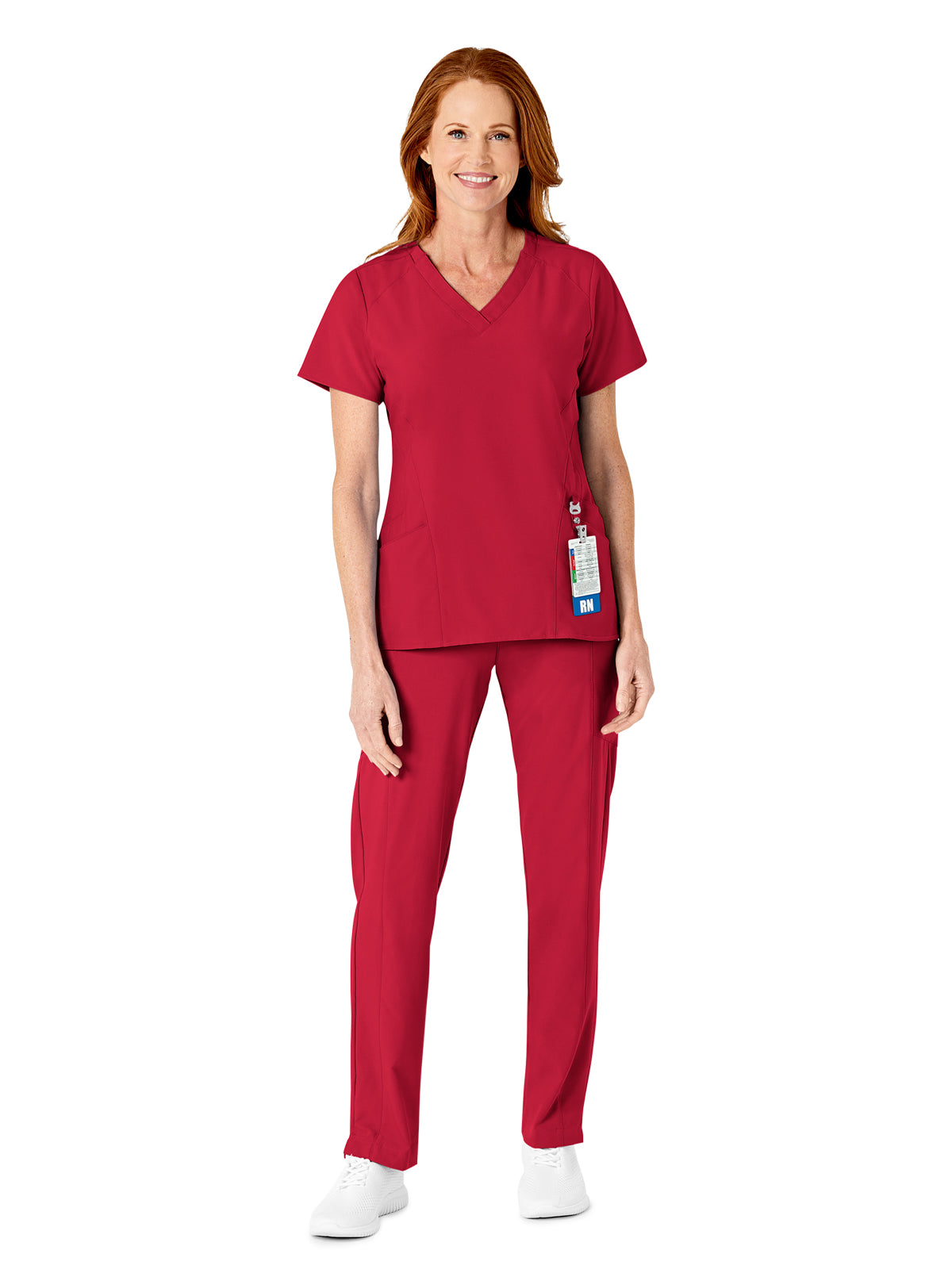 Women's Eight-Pocket Flat-Front Cargo Pant - 5155 - Red