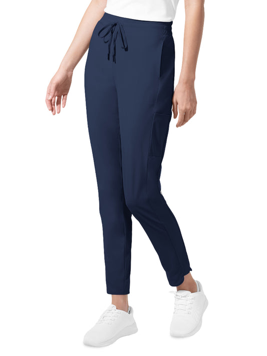 Women's Five Pocket Pulse High Rise Tapered Scrub Pant - 5170 - Navy