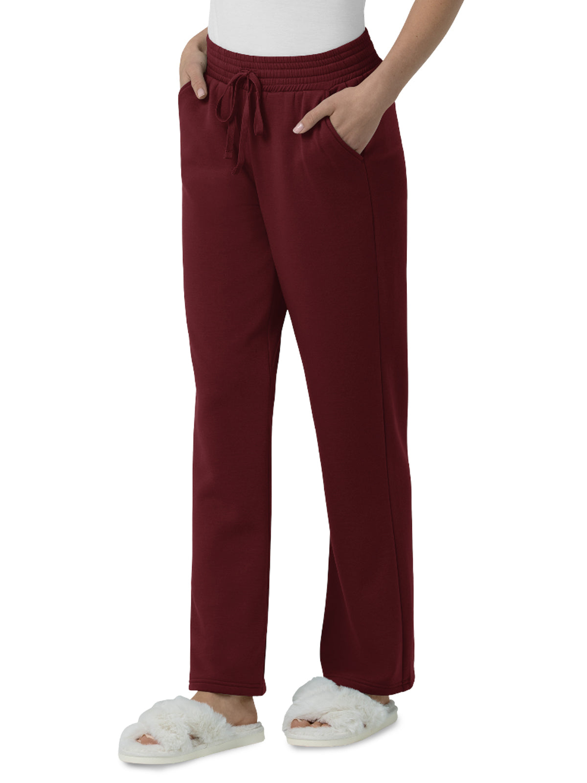 Women's Two-Pocket Wide Leg Pant - 5189 - Burgundy