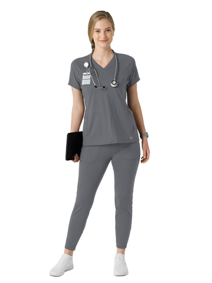 Women's Five-Pocket Athletic Track Scrub Pant - 5259 - Pewter