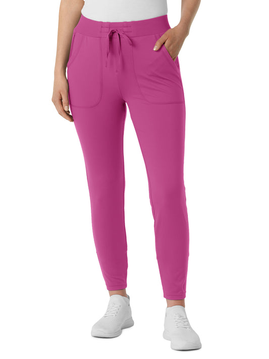 Women's Five-Pocket Athletic Track Scrub Pant - 5259 - Raspberry