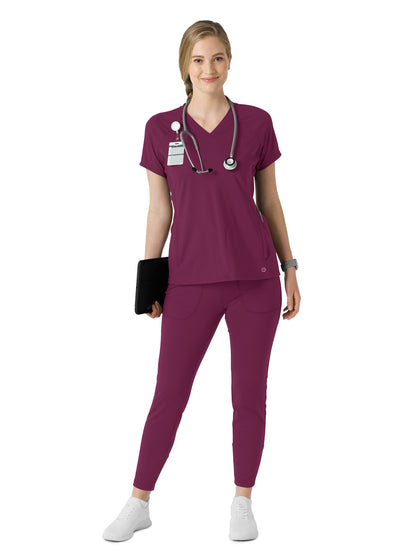 Women's Five-Pocket Athletic Track Scrub Pant - 5259 - Wine