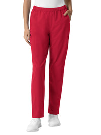 Women's Six-Pocket Slim Leg Scrub Pant - 5280 - Red