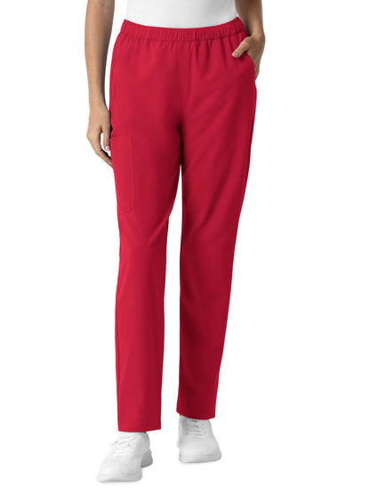 Women's Six-Pocket Slim Leg Scrub Pant - 5280 - Red