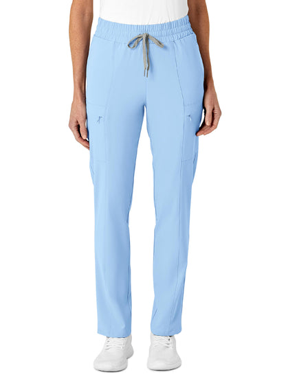 Women's Five-Pocket High Waist Slim Cargo Pant - 5334 - Powder Blue