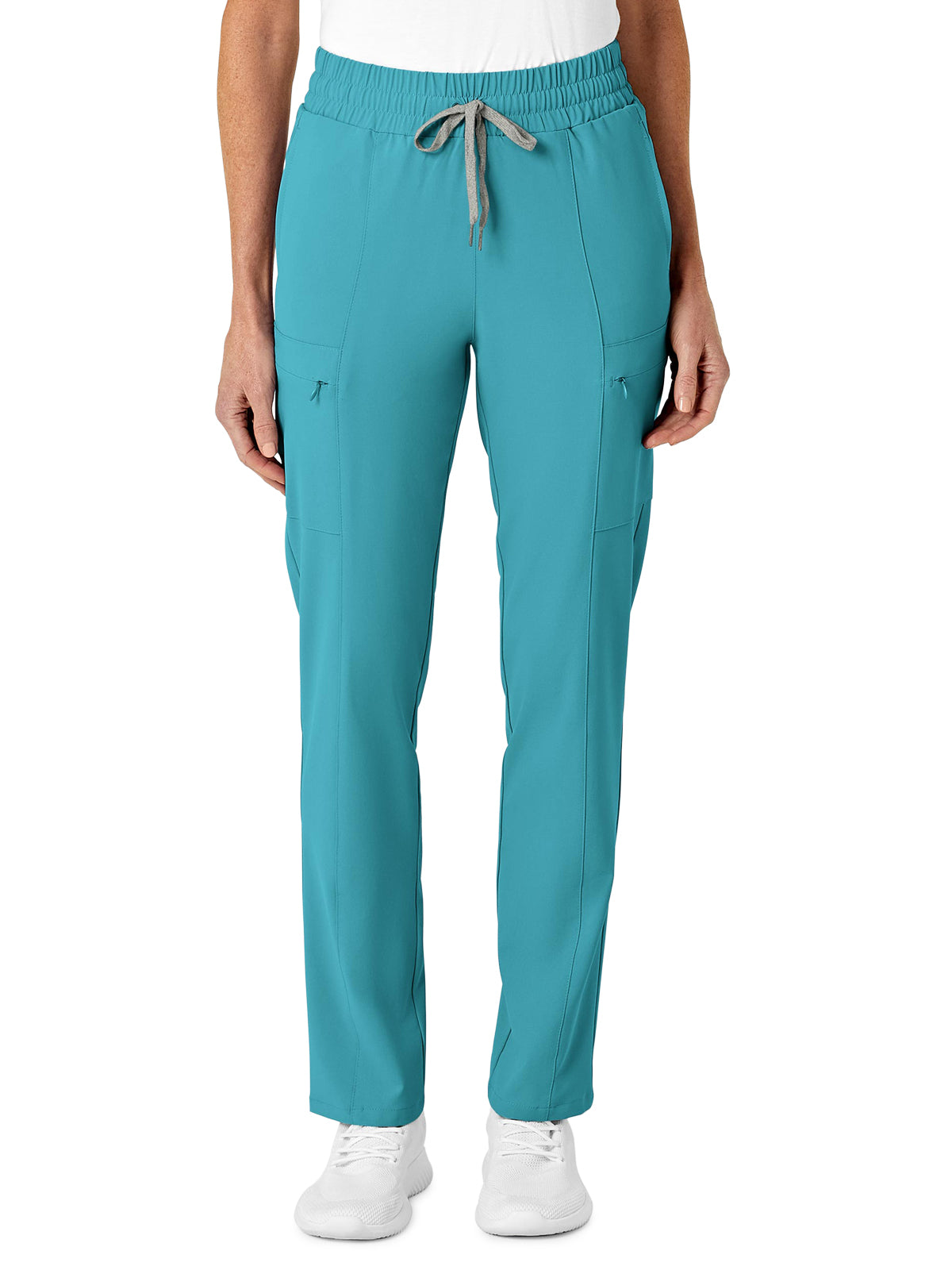 Women's Five-Pocket High Waist Slim Cargo Pant - 5334 - Teal Blue