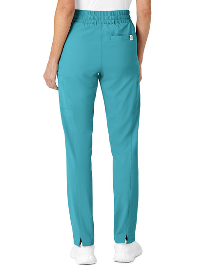 Women's Five-Pocket High Waist Slim Cargo Pant - 5334 - Teal Blue