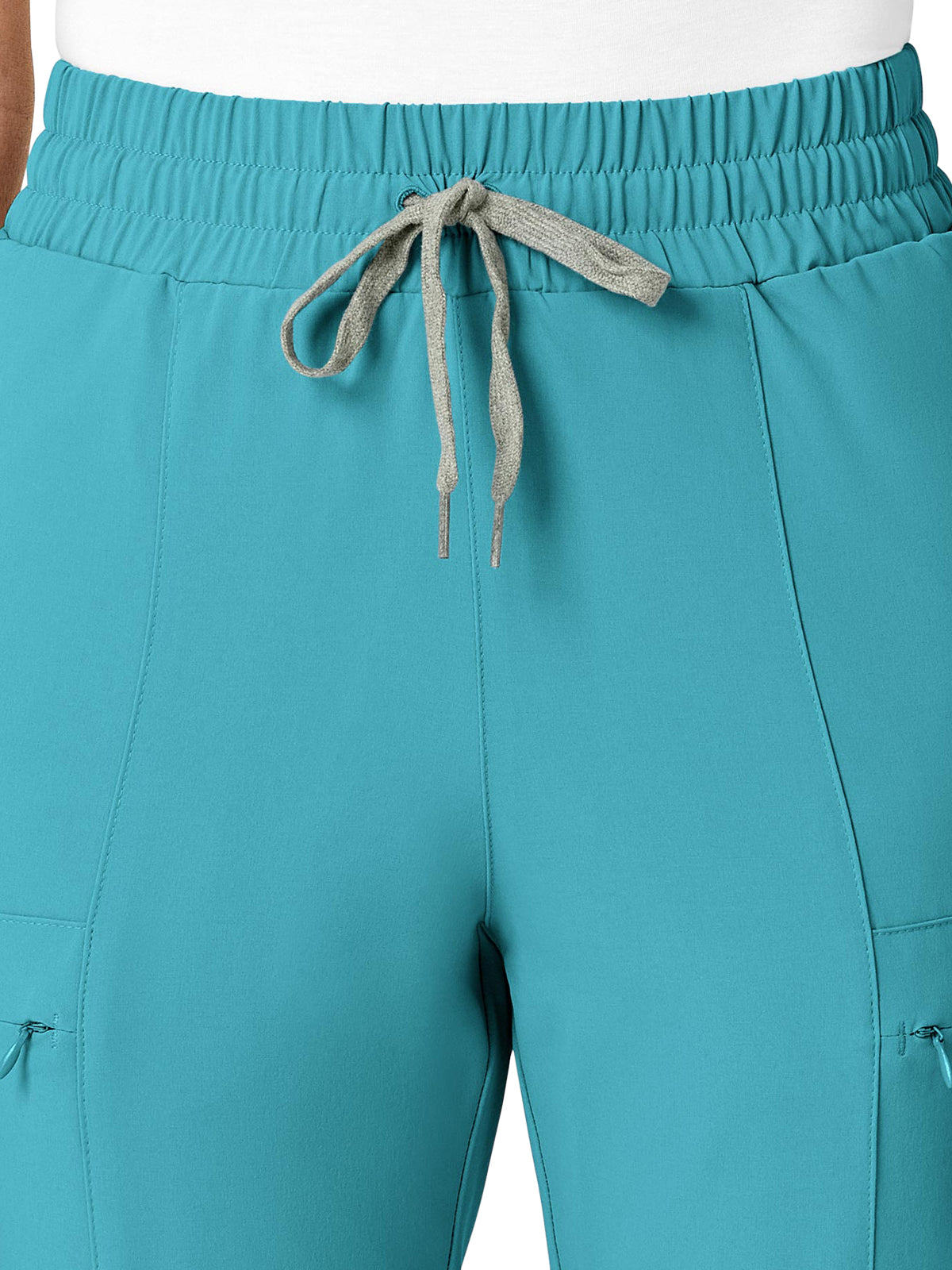 Women's Five-Pocket High Waist Slim Cargo Pant - 5334 - Teal Blue