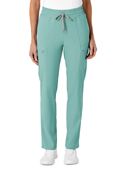 Women's Five-Pocket High Waist Slim Cargo Pant - 5334 - Turquoise