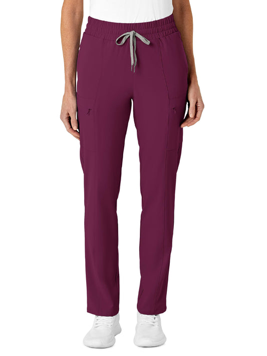 Women's Five-Pocket High Waist Slim Cargo Pant - 5334 - Wine