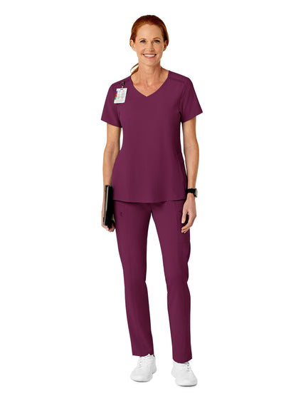 Women's Five-Pocket High Waist Slim Cargo Pant - 5334 - Wine