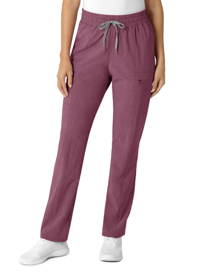 Women's Five-Pocket High Waist Slim Cargo Pant - 5334 - Wine Heather