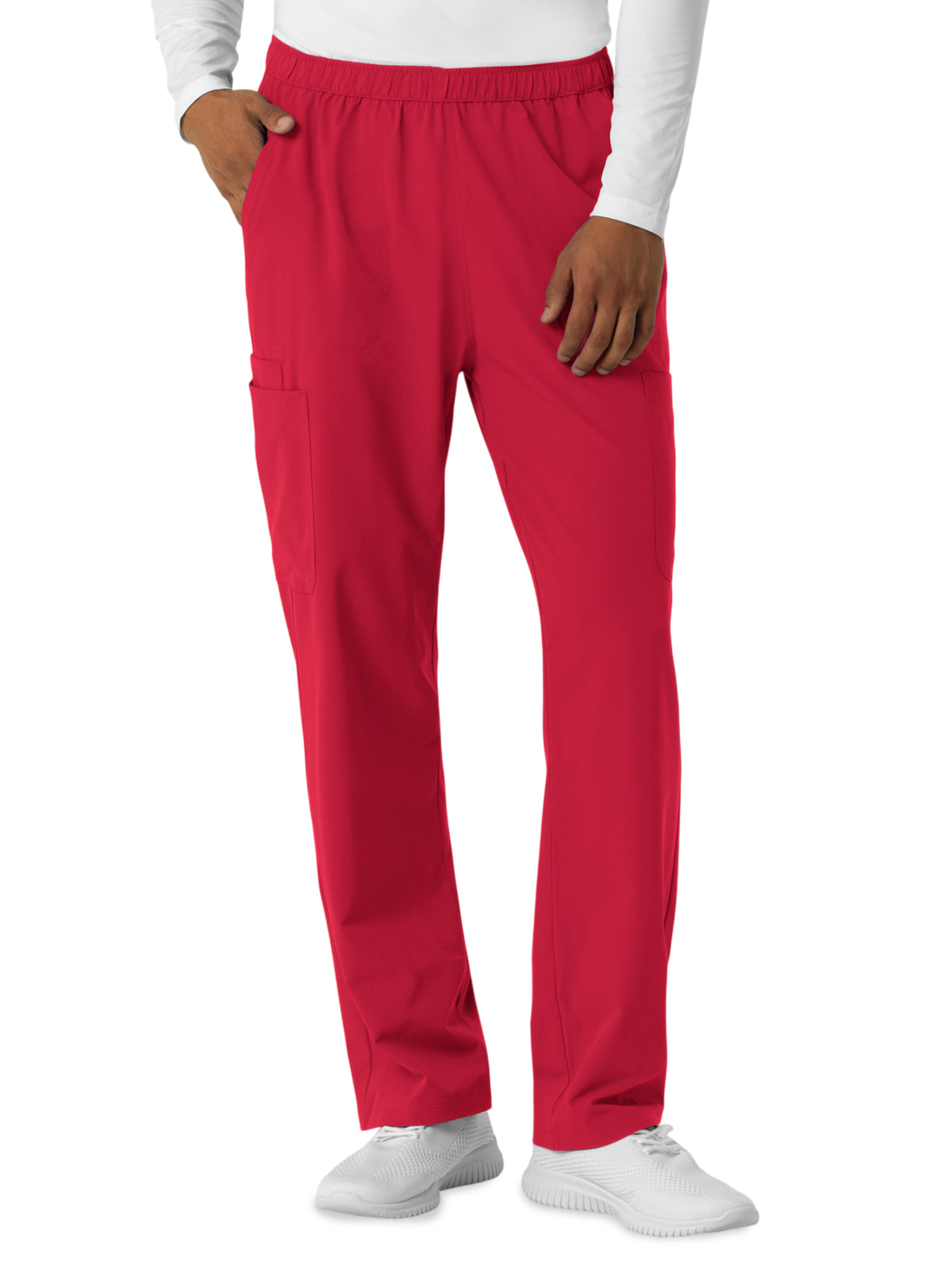 Men's Seven-Pocket Straight Leg Cargo Scrub Pant - 5380 - Red