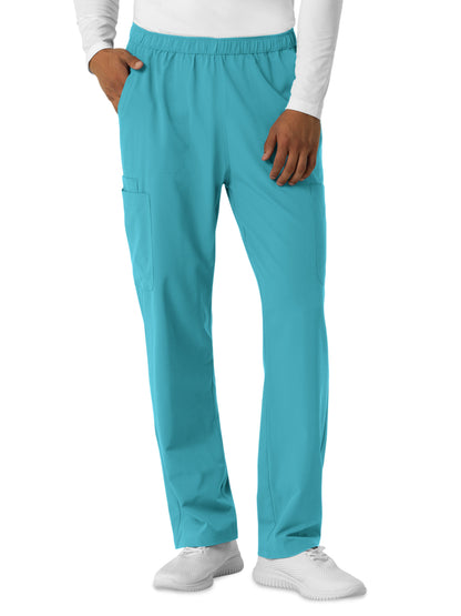 Men's Seven-Pocket Straight Leg Cargo Scrub Pant - 5380 - Teal Blue