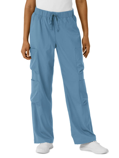 Women's Classic Wide Leg Cargo Scrub Pant - 5451 - Pacific Blue