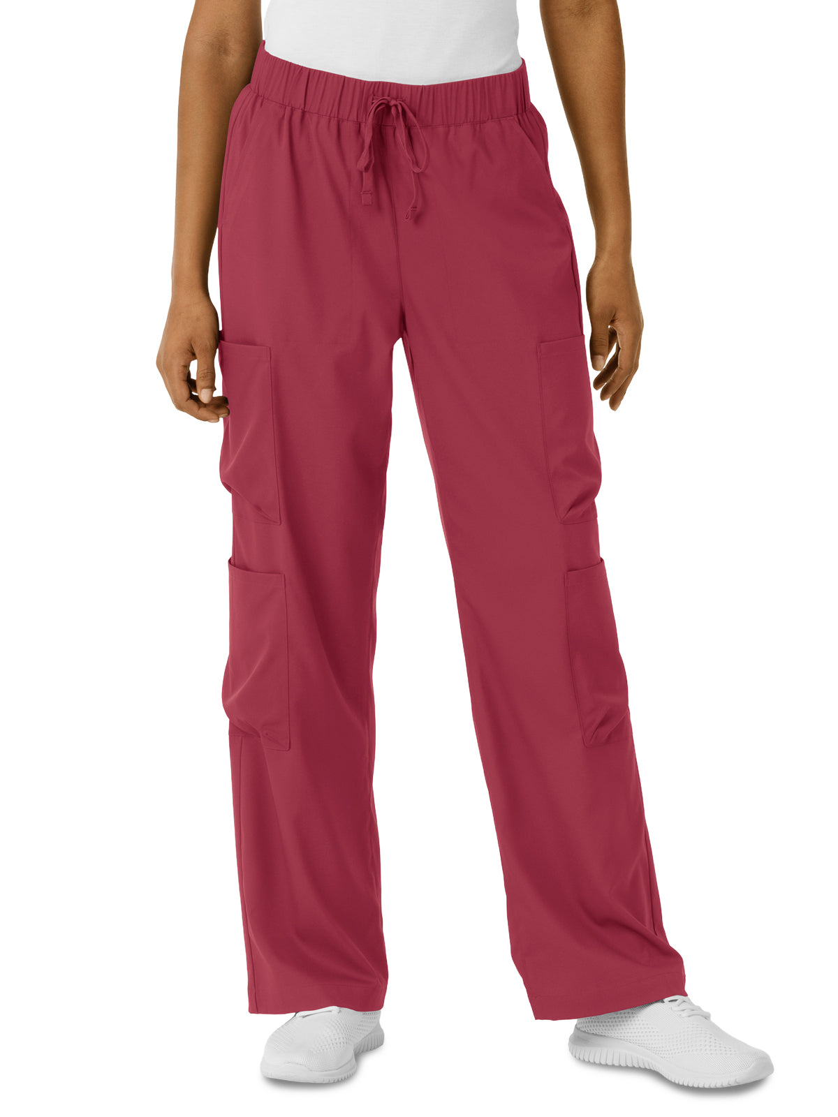 Women's Classic Wide Leg Cargo Scrub Pant - 5451 - Ruby