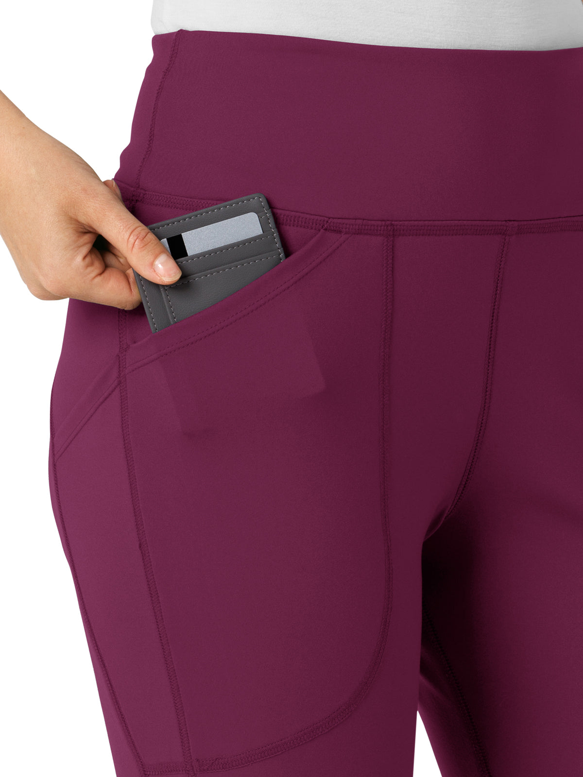 Women's Five-Pocket Yoga Scrub Pant - 5459 - Wine