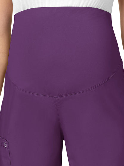 Women's Three-Pocket Maternity Cargo Pant - 545 - Eggplant