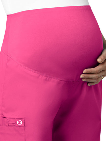 Women's Three-Pocket Maternity Cargo Pant - 545 - Fuchsia