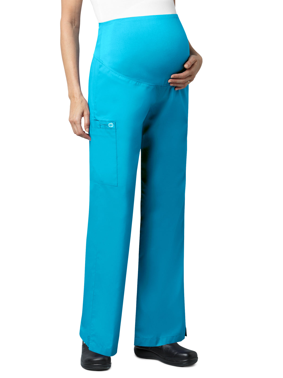 Women's Three-Pocket Maternity Cargo Pant - 545 - Light Turquoise