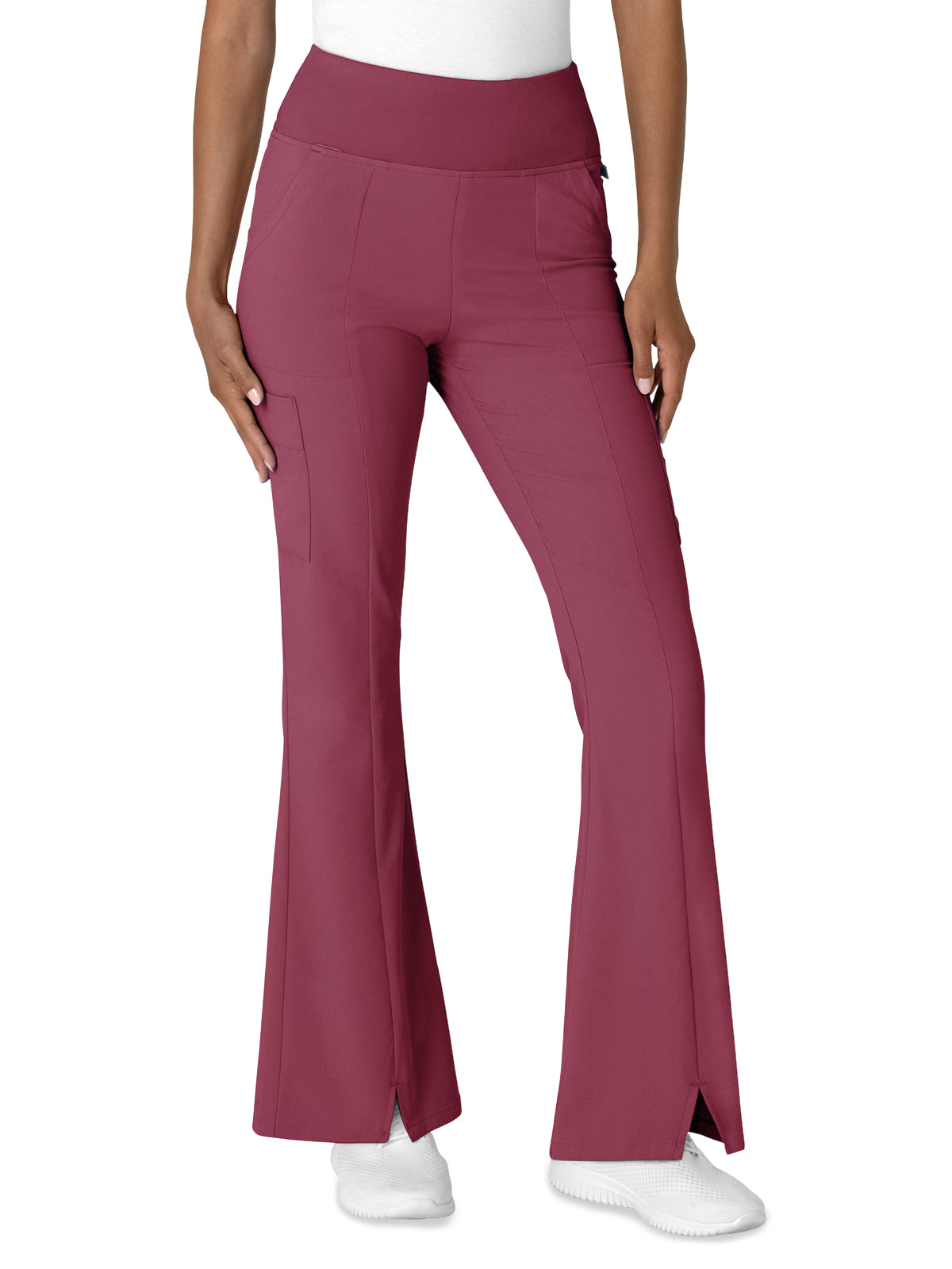 Women's Seven-Pocket Front Slit Flare Pant - 5534 - Carnation