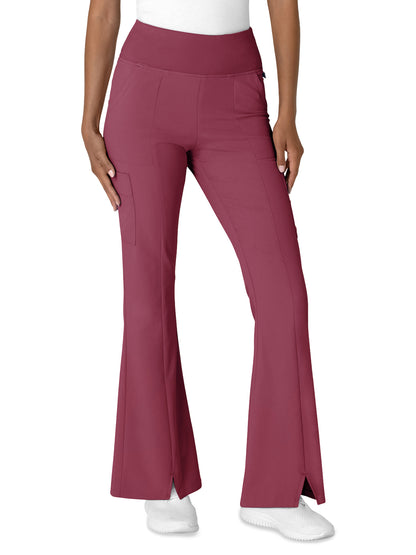 Women's Seven-Pocket Front Slit Flare Pant - 5534 - Carnation