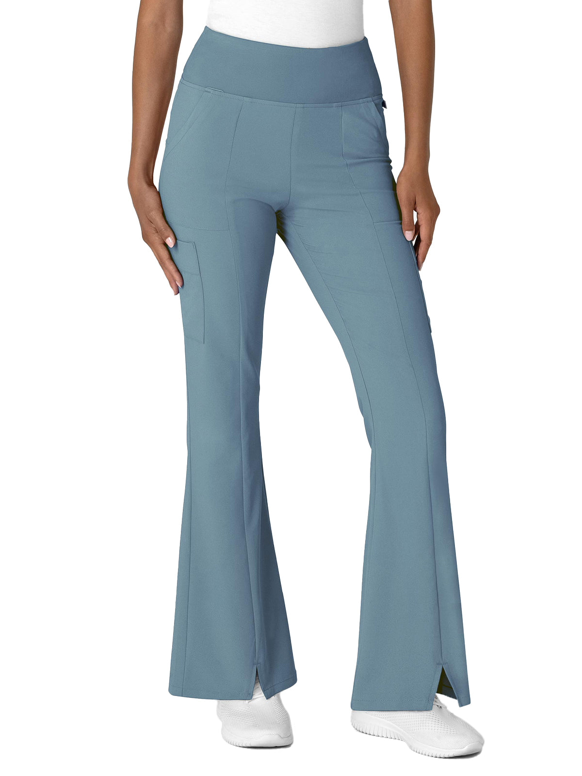 Women's Seven-Pocket Front Slit Flare Scrub Pant - 5534 - Elemental Blue