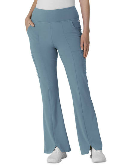 Women's Seven-Pocket Front Slit Flare Scrub Pant - 5534 - Elemental Blue