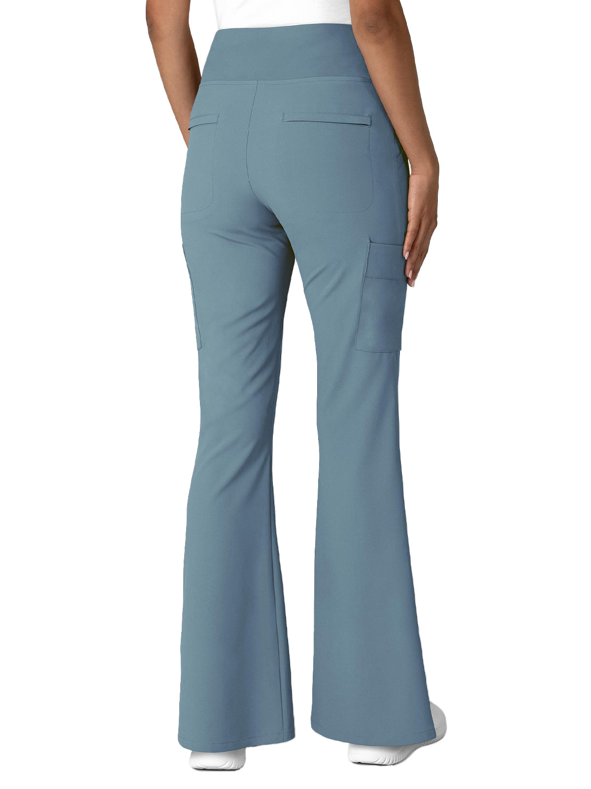 Women's Seven-Pocket Front Slit Flare Scrub Pant - 5534 - Elemental Blue