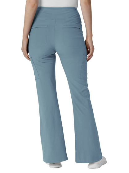 Women's Seven-Pocket Front Slit Flare Scrub Pant - 5534 - Elemental Blue