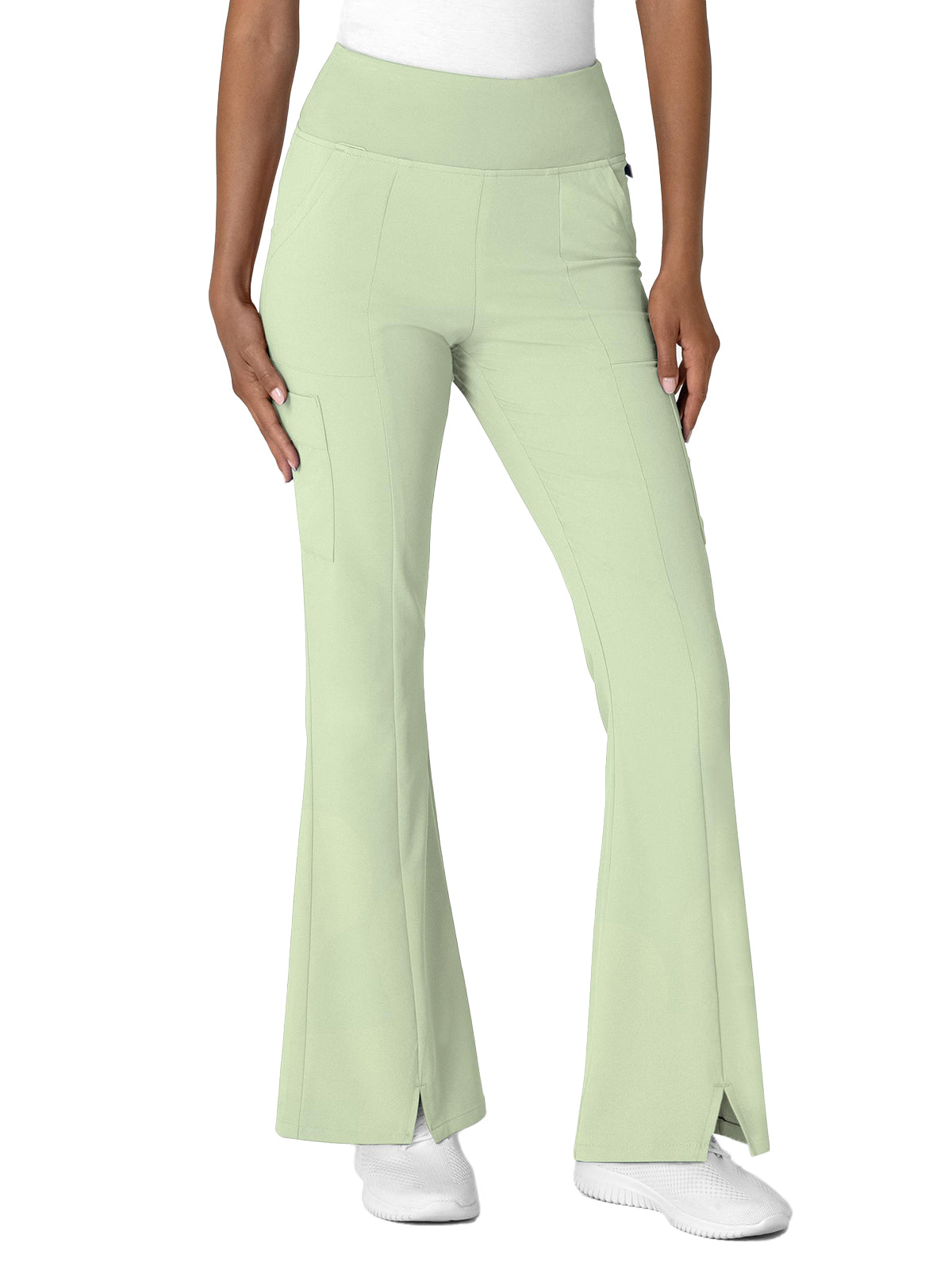 Women's Seven-Pocket Front Slit Flare Scrub Pant - 5534 - Fresh Mint