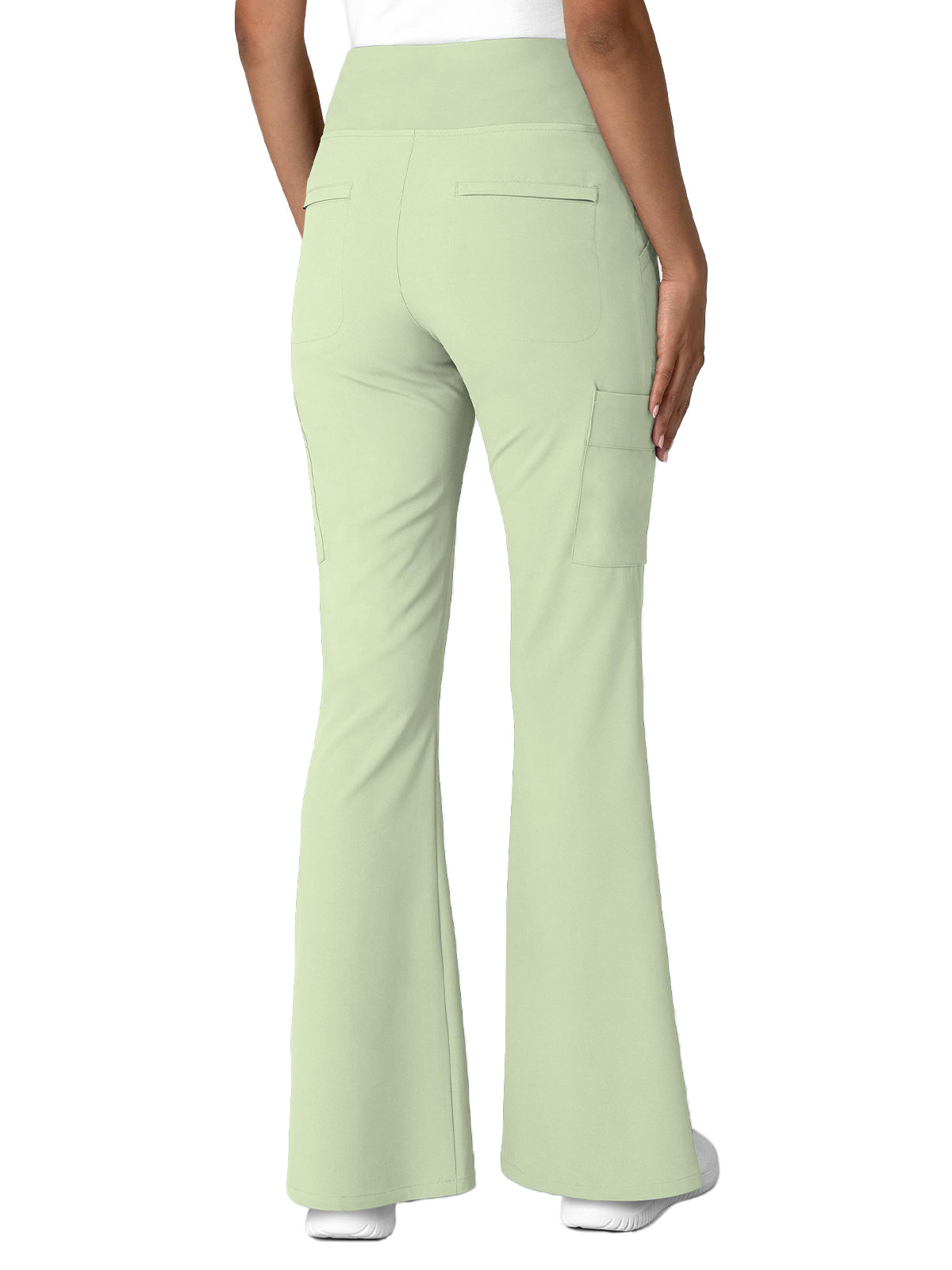 Women's Seven-Pocket Front Slit Flare Scrub Pant - 5534 - Fresh Mint