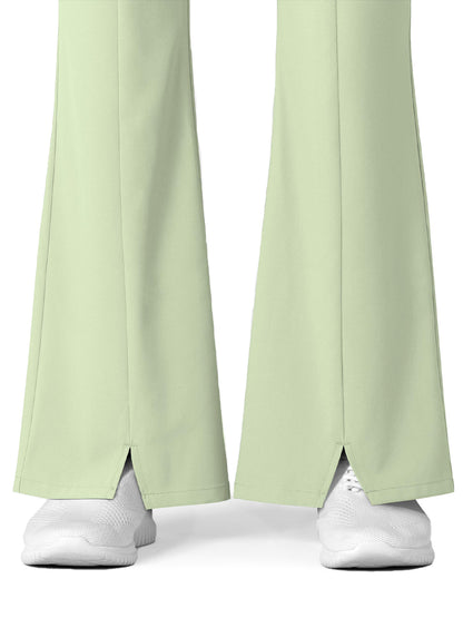 Women's Seven-Pocket Front Slit Flare Scrub Pant - 5534 - Fresh Mint